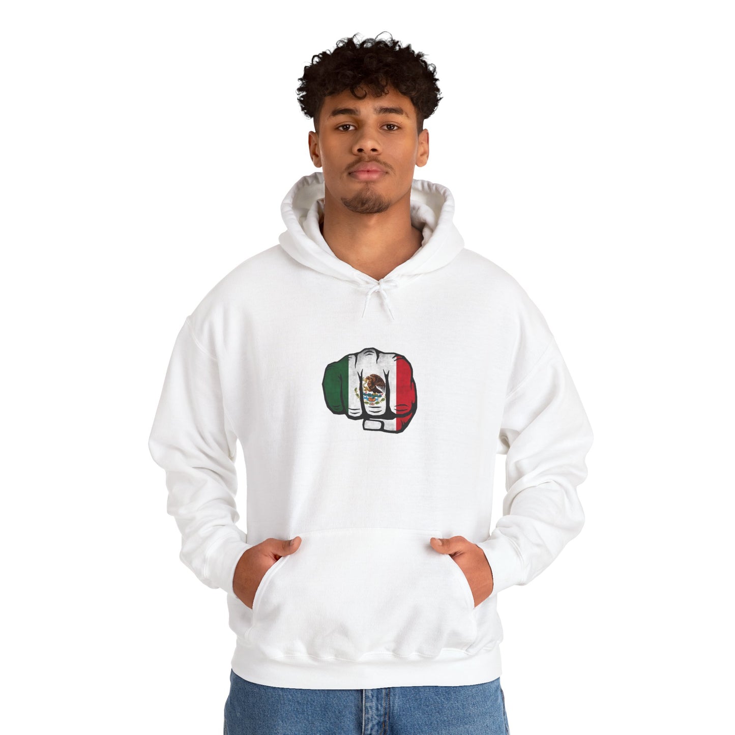 Hooded Sweatshirt Mexican Pride Fist Design