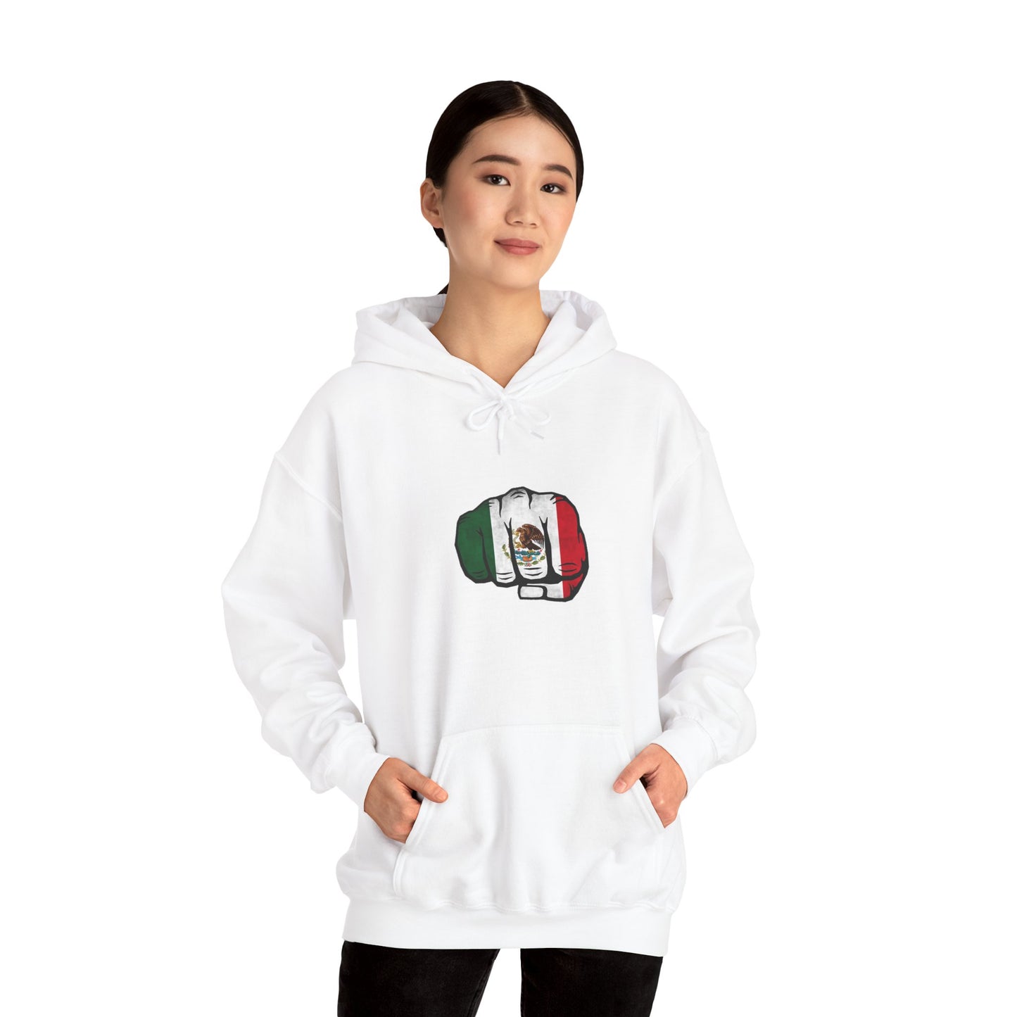 Hooded Sweatshirt Mexican Pride Fist Design