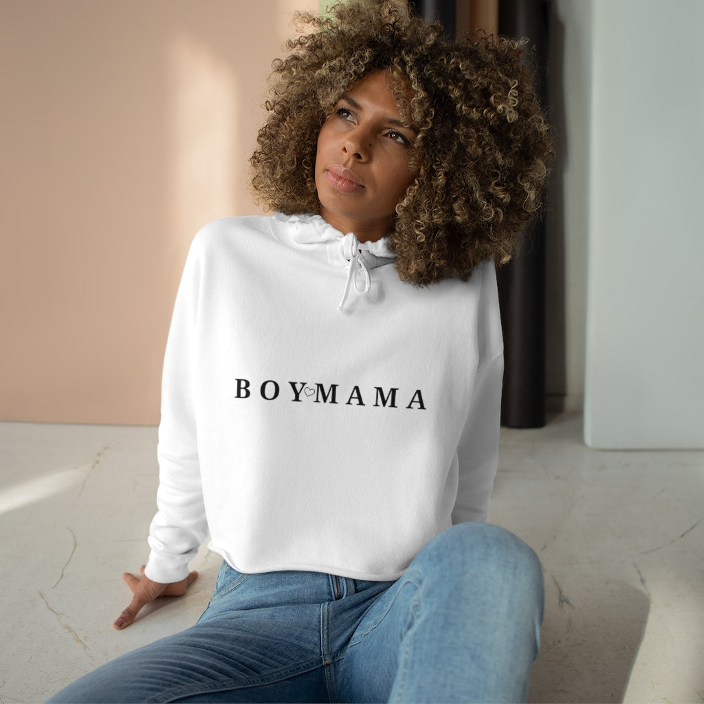 Boy Mama-Crop Hoodie