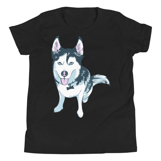 Youth Short Sleeve T-Shirt- Aqua the Husky