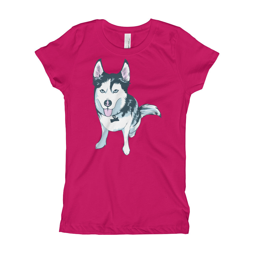 Girl's T-Shirt- Aqua the Husky