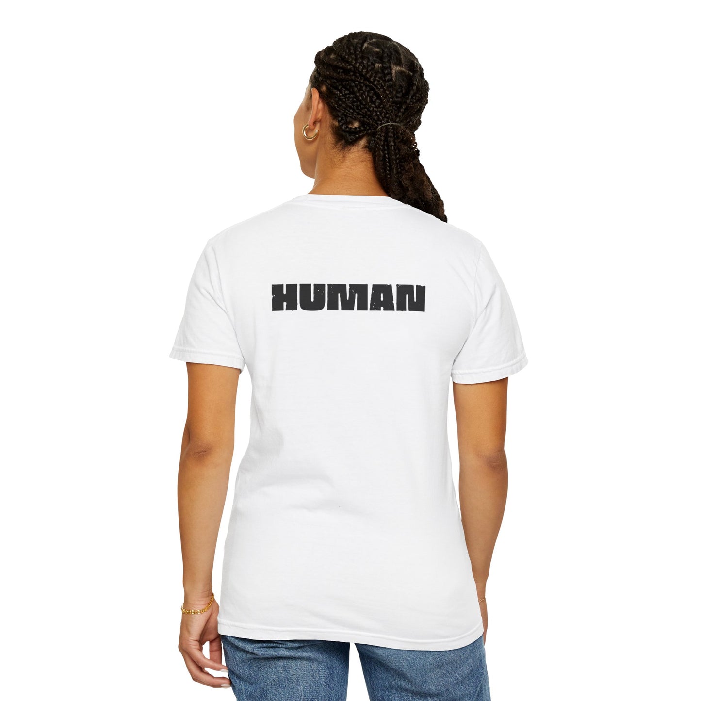 Robot (front) / Human (back) T-Shirt — Novelty Sci‑Fi Graphic Tee