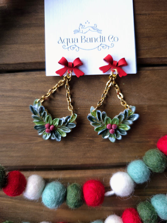 Half Wreath with Red Bow