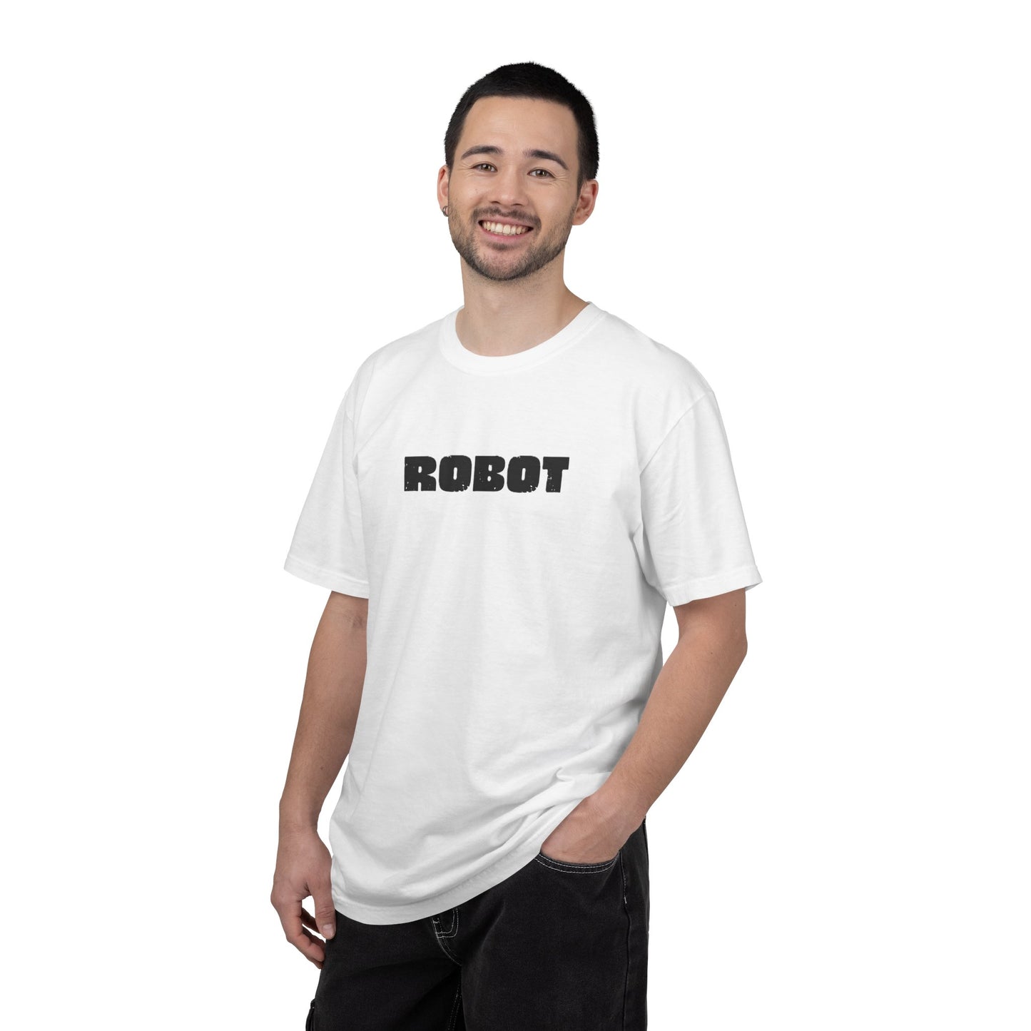 Robot (front) / Human (back) T-Shirt — Novelty Sci‑Fi Graphic Tee