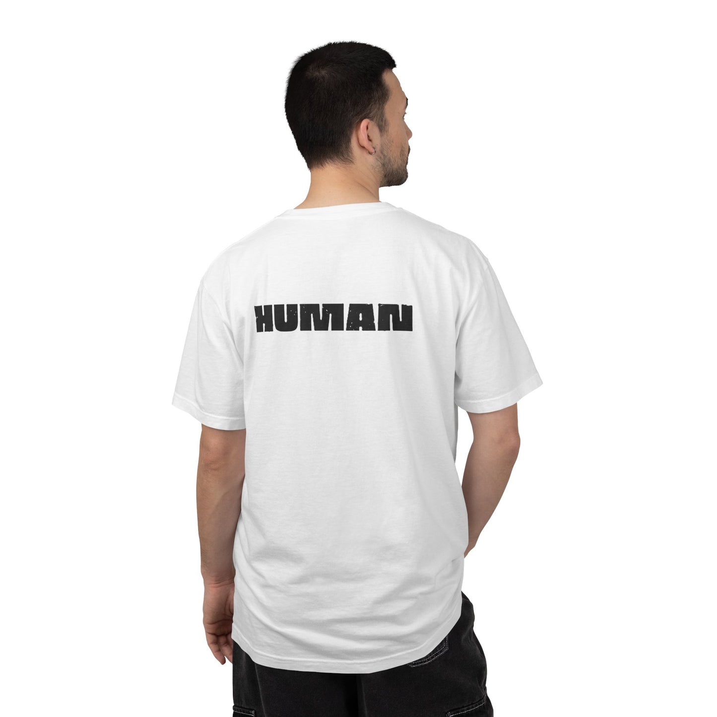 Robot (front) / Human (back) T-Shirt — Novelty Sci‑Fi Graphic Tee