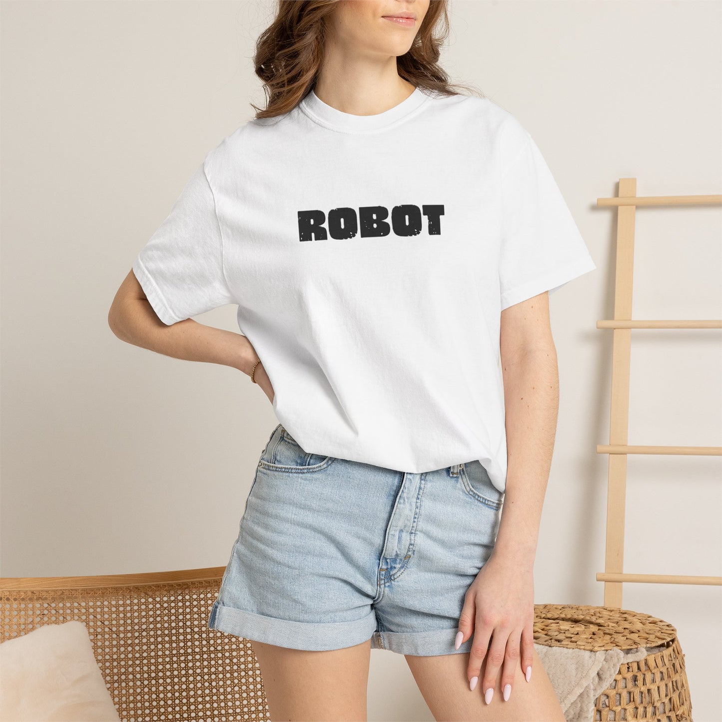 Robot (front) / Human (back) T-Shirt — Novelty Sci‑Fi Graphic Tee