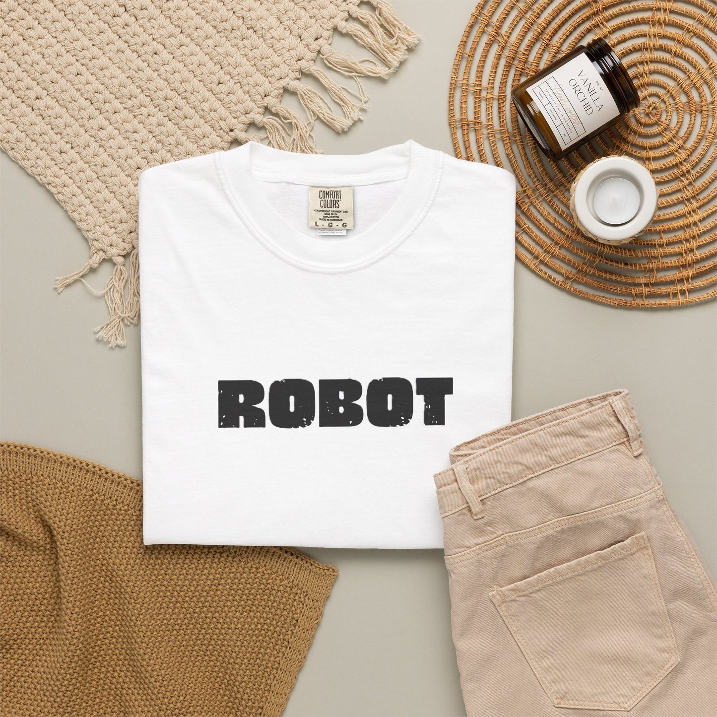 Robot (front) / Human (back) T-Shirt — Novelty Sci‑Fi Graphic Tee