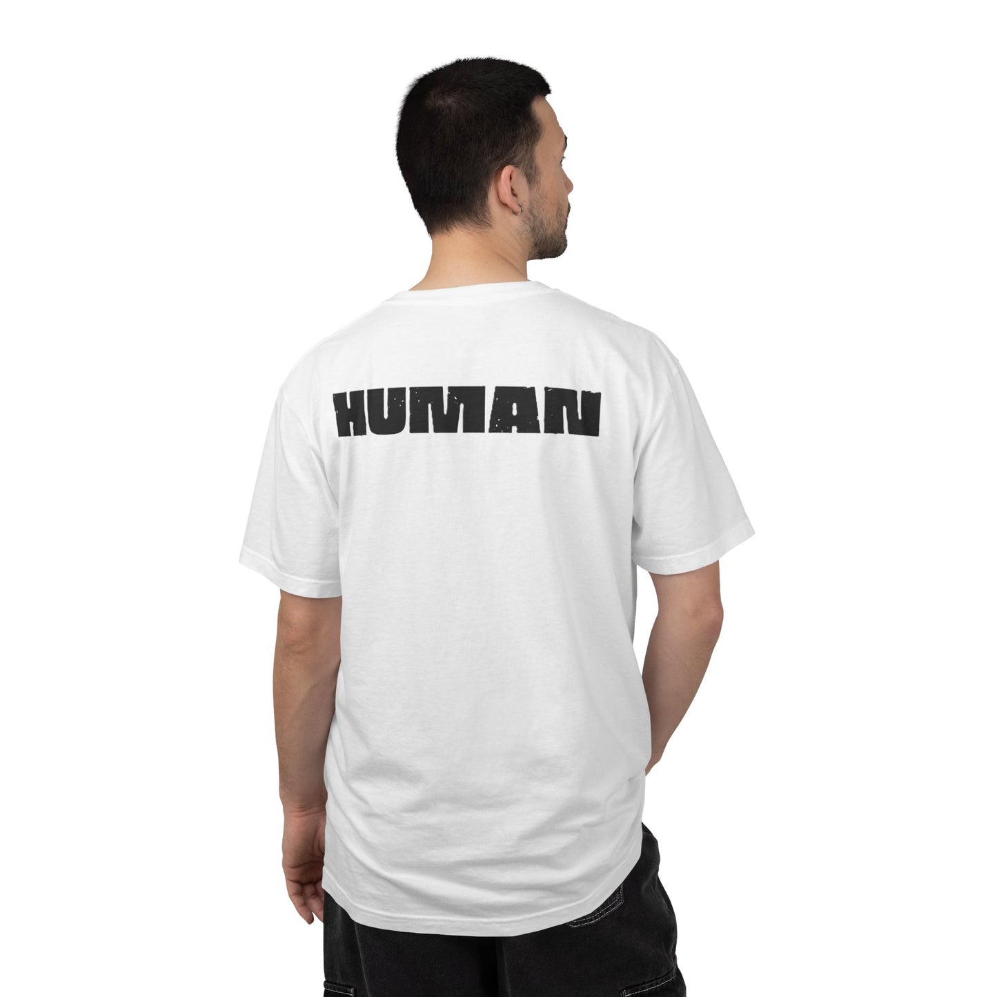 Robot (front) / Human (back) T-Shirt — Novelty Sci‑Fi Graphic Tee