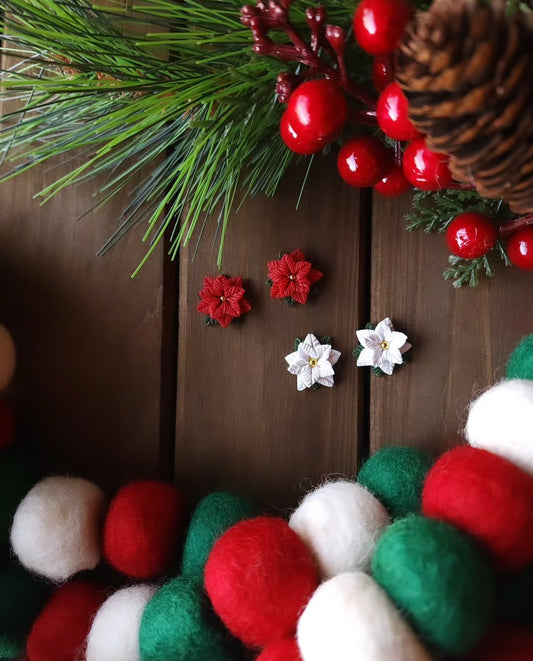 Poinsettia Studs
