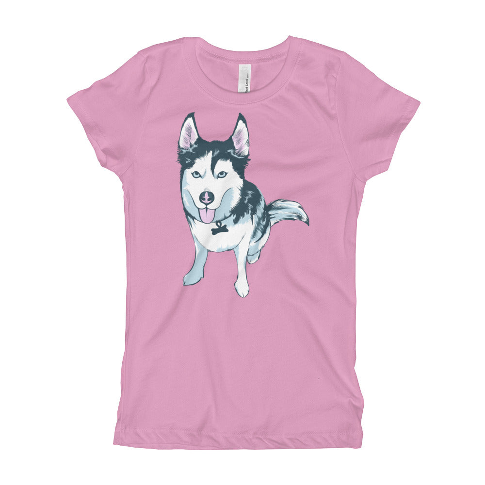 Girl's T-Shirt- Aqua the Husky